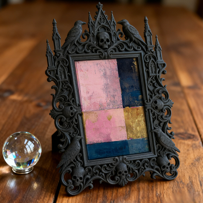 Top-rated Gothic Dark-style Photo Frame | Witchy Tarot Card Reading Nook Decor, Photo Ornament, Wall-mountable & Tabletop, Waterproof Plasti