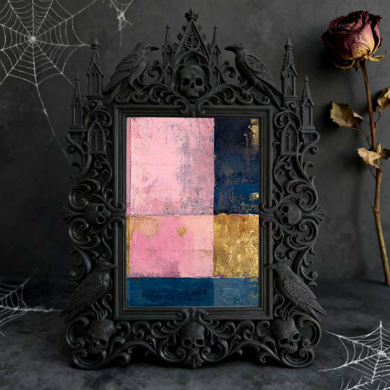 Top-rated Gothic Dark-style Photo Frame | Witchy Tarot Card Reading Nook Decor, Photo Ornament, Wall-mountable & Tabletop, Waterproof Plasti