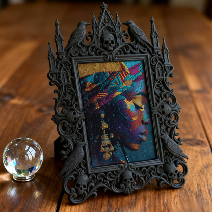 Bestseller Gothic Dark-style Photo Frame | Occult Crystal Altar Corner Decor, Photo Ornament, Wall/Table Dual-use, Waterproof Durable Plasti