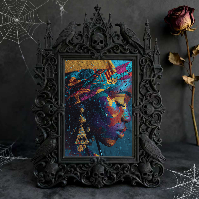 Bestseller Gothic Dark-style Photo Frame | Occult Crystal Altar Corner Decor, Photo Ornament, Wall/Table Dual-use, Waterproof Durable Plasti