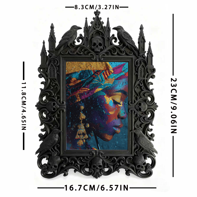 Bestseller Gothic Dark-style Photo Frame | Occult Crystal Altar Corner Decor, Photo Ornament, Wall/Table Dual-use, Waterproof Durable Plasti