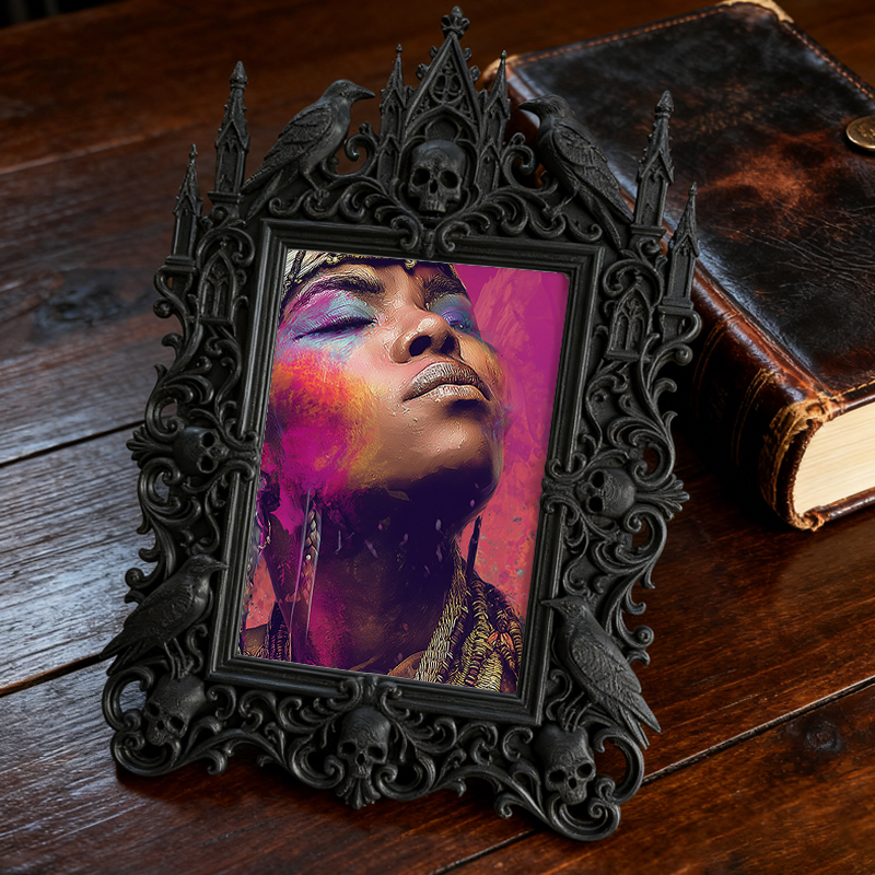Hot-selling Gothic Dark-style Photo Frame | Horror Movie Collectibles Shelf Decor, Photo Ornament, Dual-use Display, Waterproof Scratch-resi