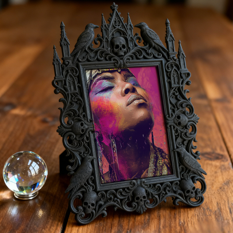 Hot-selling Gothic Dark-style Photo Frame | Horror Movie Collectibles Shelf Decor, Photo Ornament, Dual-use Display, Waterproof Scratch-resi