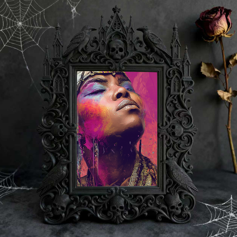 Hot-selling Gothic Dark-style Photo Frame | Horror Movie Collectibles Shelf Decor, Photo Ornament, Dual-use Display, Waterproof Scratch-resi
