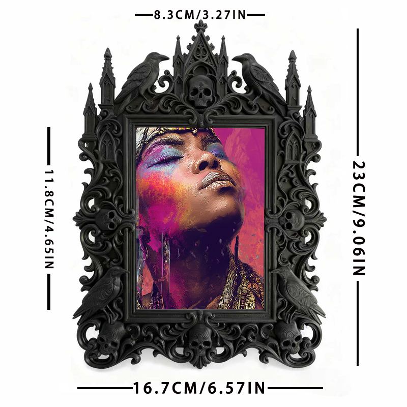 Hot-selling Gothic Dark-style Photo Frame | Horror Movie Collectibles Shelf Decor, Photo Ornament, Dual-use Display, Waterproof Scratch-resi