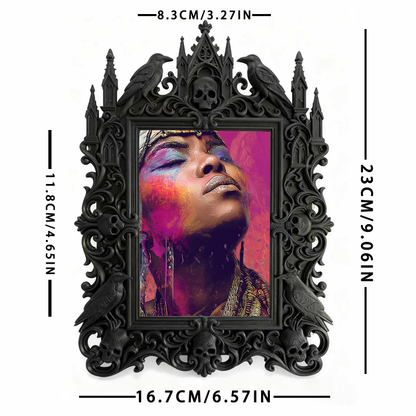 Hot-selling Gothic Dark-style Photo Frame | Horror Movie Collectibles Shelf Decor, Photo Ornament, Dual-use Display, Waterproof Scratch-resi