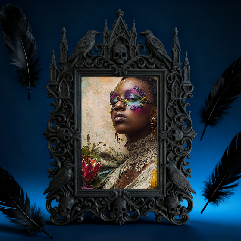 Premium Gothic Dark-style Photo Frame | Witchcraft Herbal Apothecary Decor, Photo Ornament, Wall-mountable & Tabletop, Waterproof Sturdy Pla