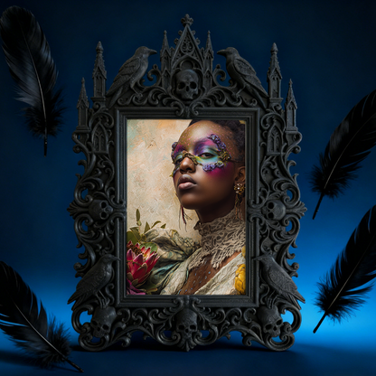 Premium Gothic Dark-style Photo Frame | Witchcraft Herbal Apothecary Decor, Photo Ornament, Wall-mountable & Tabletop, Waterproof Sturdy Pla