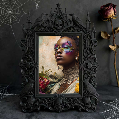 Premium Gothic Dark-style Photo Frame | Witchcraft Herbal Apothecary Decor, Photo Ornament, Wall-mountable & Tabletop, Waterproof Sturdy Pla