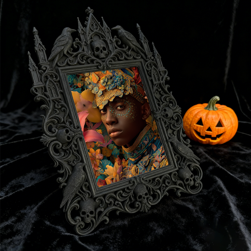 Popular Gothic Dark-style Photo Frame | Gothic Vampire Themed Bedroom Decor, Photo Ornament, Wall/Table Dual-use, Waterproof Weatherproof Fr