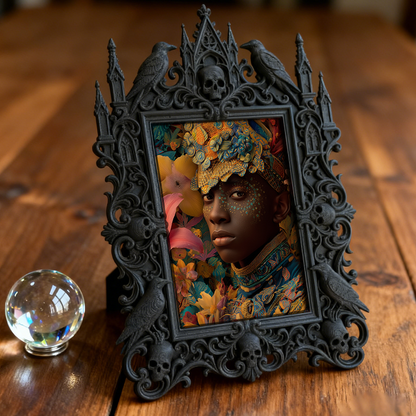 Popular Gothic Dark-style Photo Frame | Gothic Vampire Themed Bedroom Decor, Photo Ornament, Wall/Table Dual-use, Waterproof Weatherproof Fr