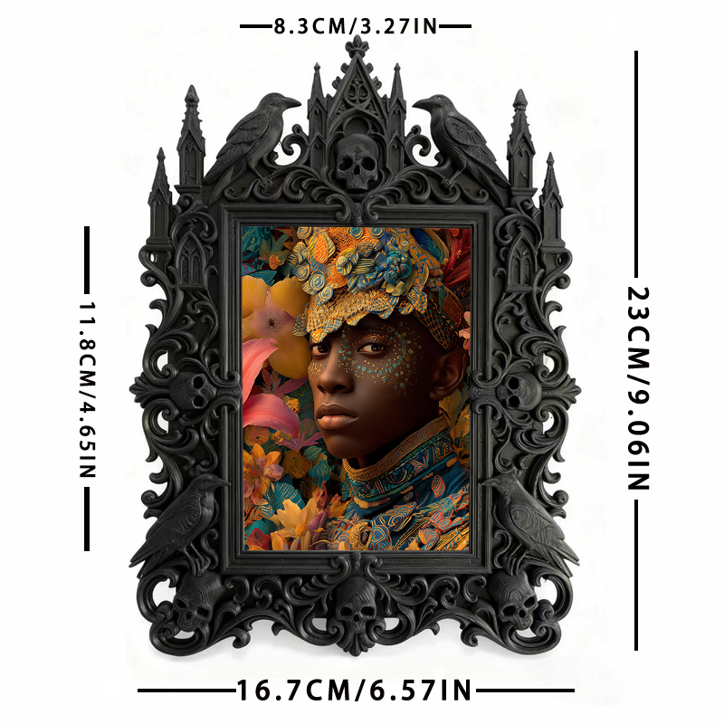 Popular Gothic Dark-style Photo Frame | Gothic Vampire Themed Bedroom Decor, Photo Ornament, Wall/Table Dual-use, Waterproof Weatherproof Fr