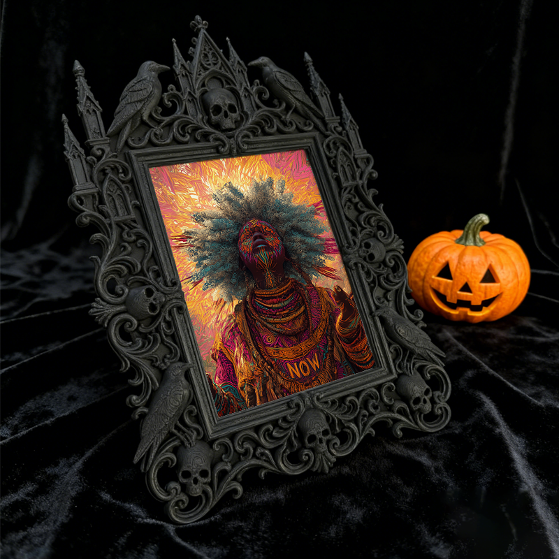 Stylish Gothic Dark-style Photo Frame | Punk Rock Band Merch Booth Decor, Photo Ornament, Wall-mountable & Tabletop, Waterproof Matte Plasti