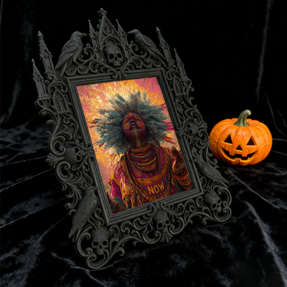 Stylish Gothic Dark-style Photo Frame | Punk Rock Band Merch Booth Decor, Photo Ornament, Wall-mountable & Tabletop, Waterproof Matte Plasti