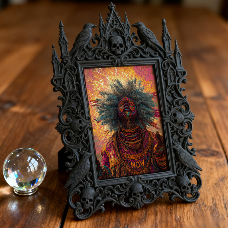 Stylish Gothic Dark-style Photo Frame | Punk Rock Band Merch Booth Decor, Photo Ornament, Wall-mountable & Tabletop, Waterproof Matte Plasti