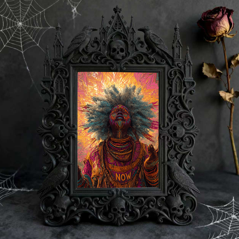 Stylish Gothic Dark-style Photo Frame | Punk Rock Band Merch Booth Decor, Photo Ornament, Wall-mountable & Tabletop, Waterproof Matte Plasti