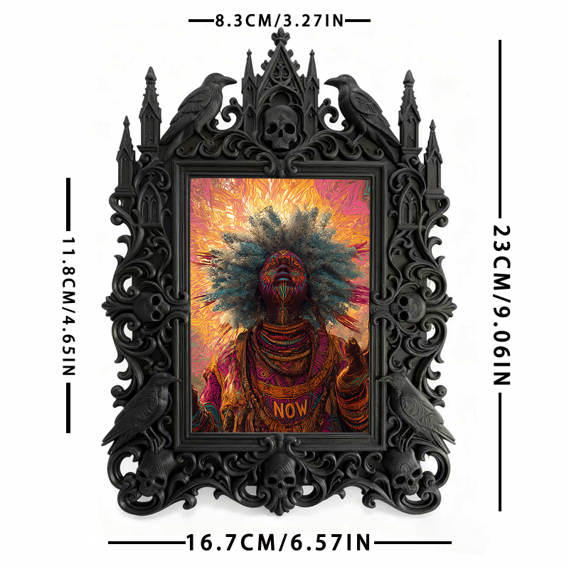 Stylish Gothic Dark-style Photo Frame | Punk Rock Band Merch Booth Decor, Photo Ornament, Wall-mountable & Tabletop, Waterproof Matte Plasti