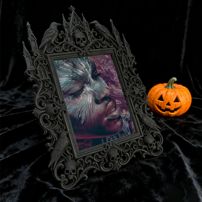 Luxury Gothic Dark-style Photo Frame | Dark Florist Dried Black Rose Shop Decor, Photo Ornament, Dual-use Display, Waterproof Heavy-duty Fra