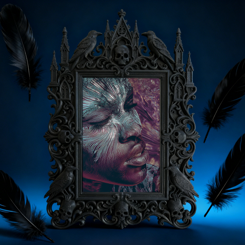 Luxury Gothic Dark-style Photo Frame | Dark Florist Dried Black Rose Shop Decor, Photo Ornament, Dual-use Display, Waterproof Heavy-duty Fra