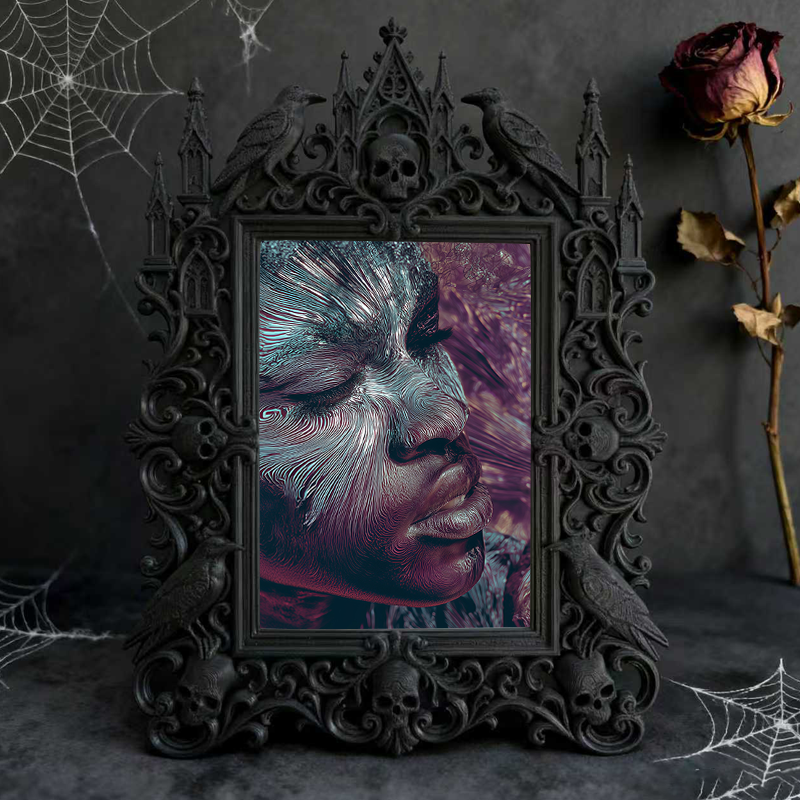 Luxury Gothic Dark-style Photo Frame | Dark Florist Dried Black Rose Shop Decor, Photo Ornament, Dual-use Display, Waterproof Heavy-duty Fra