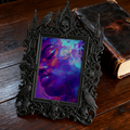 Top-rated Gothic Dark-style Photo Frame | LARP Fantasy Dark Elf Camp Decor, Photo Ornament, Wall-mountable & Tabletop, Waterproof Portable P
