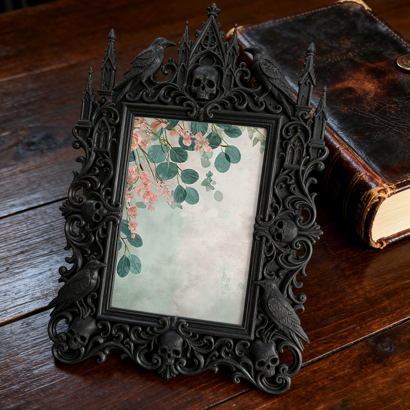 Hot-selling Gothic Dark-style Photo Frame | Gothic Tattoo Studio Waiting Area Decor, Photo Ornament, Dual-use Display, Waterproof Shockproof
