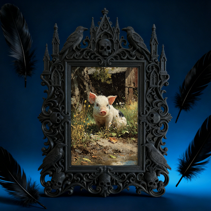 Premium Gothic Dark-style Photo Frame | Witchy Candle Magick Ritual Nook Decor, Photo Ornament, Wall-mountable & Tabletop, Waterproof Slim F