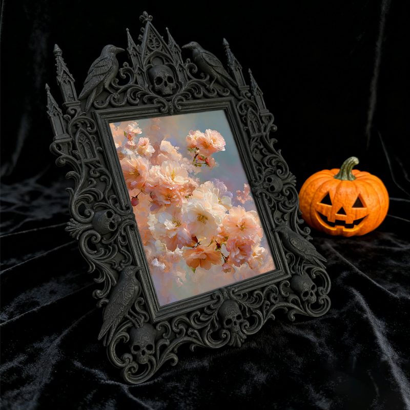 Popular Gothic Dark-style Photo Frame | Dark Fantasy Book Illustration Studio Decor, Photo Ornament, Wall/Table Dual-use, Waterproof Decorat
