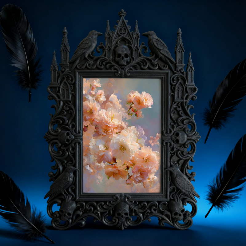 Popular Gothic Dark-style Photo Frame | Dark Fantasy Book Illustration Studio Decor, Photo Ornament, Wall/Table Dual-use, Waterproof Decorat