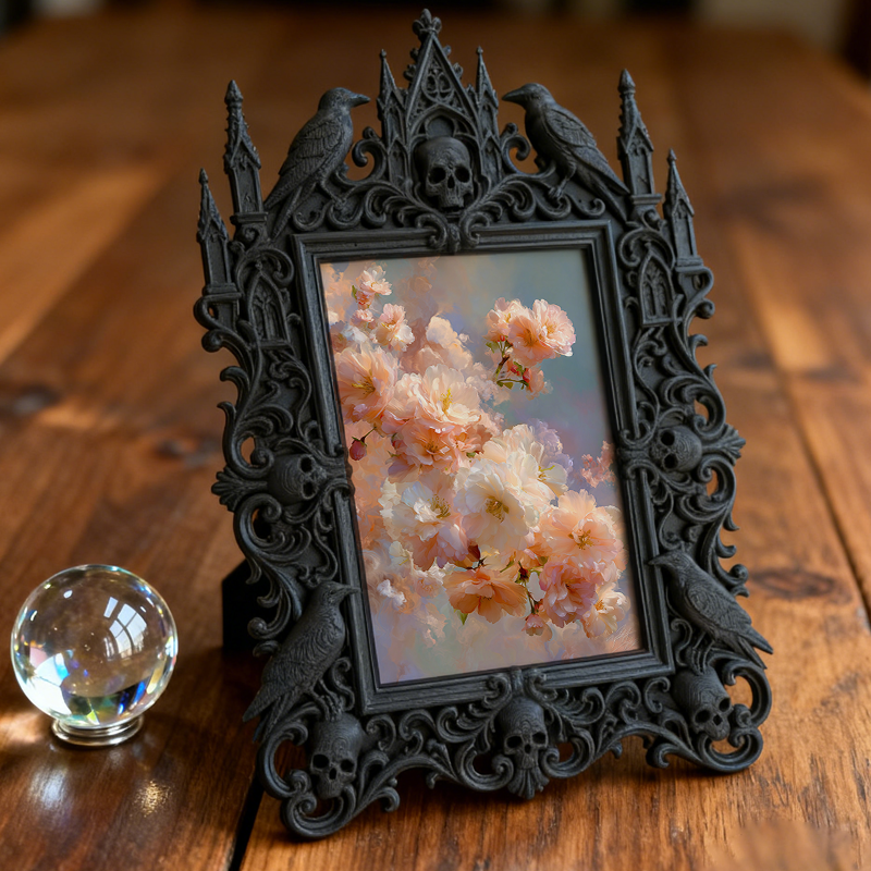 Popular Gothic Dark-style Photo Frame | Dark Fantasy Book Illustration Studio Decor, Photo Ornament, Wall/Table Dual-use, Waterproof Decorat
