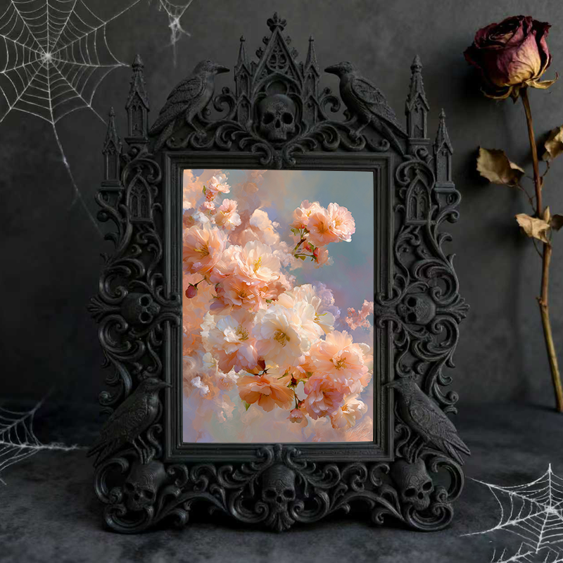 Popular Gothic Dark-style Photo Frame | Dark Fantasy Book Illustration Studio Decor, Photo Ornament, Wall/Table Dual-use, Waterproof Decorat