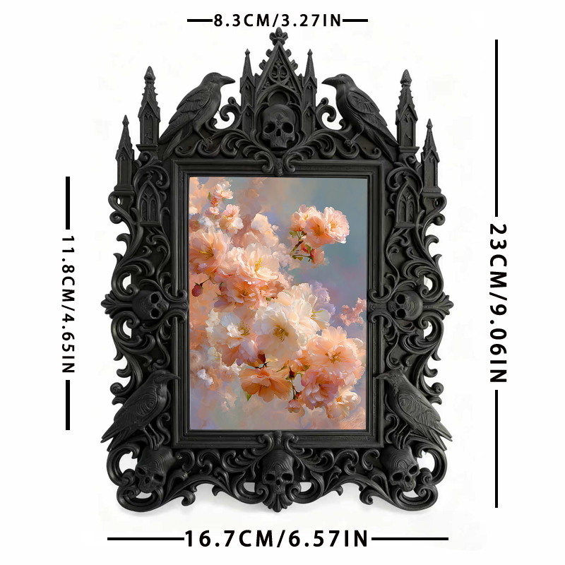 Popular Gothic Dark-style Photo Frame | Dark Fantasy Book Illustration Studio Decor, Photo Ornament, Wall/Table Dual-use, Waterproof Decorat