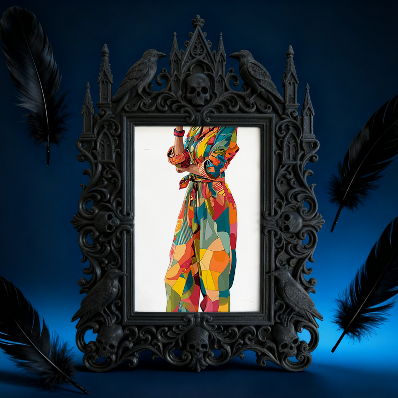 Luxury Gothic Dark-style Photo Frame | Gothic Wedding Reception Table Decor, Photo Ornament, Dual-use Display, Waterproof Elegant Plastic Fr