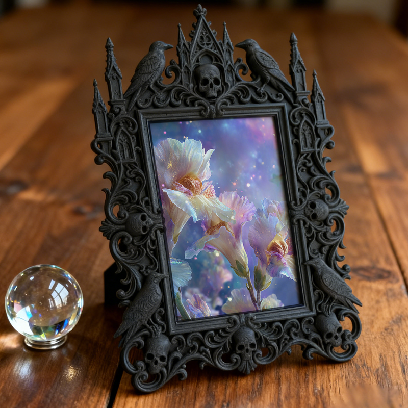 Bestseller Gothic Dark-style Photo Frame | Witchy Tarot Card Shop Window Decor, Photo Ornament, Wall/Table Dual-use, Waterproof Frosted Plas