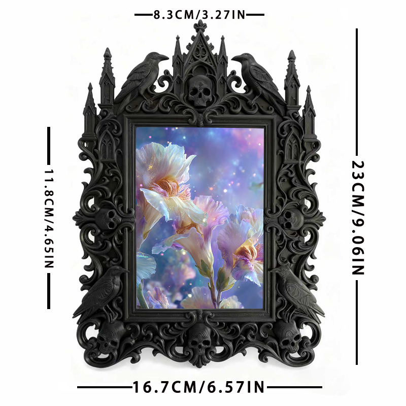 Bestseller Gothic Dark-style Photo Frame | Witchy Tarot Card Shop Window Decor, Photo Ornament, Wall/Table Dual-use, Waterproof Frosted Plas