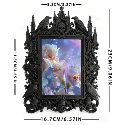 Bestseller Gothic Dark-style Photo Frame | Witchy Tarot Card Shop Window Decor, Photo Ornament, Wall/Table Dual-use, Waterproof Frosted Plas