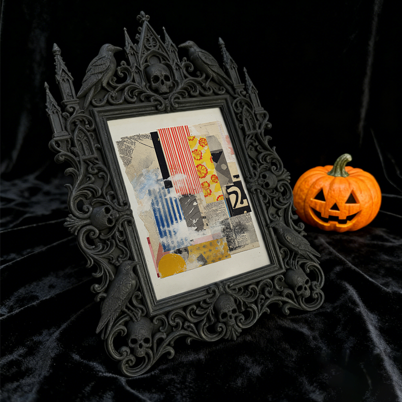 Premium Gothic Dark-style Photo Frame | Occult Astrology Chart Display Nook Decor, Photo Ornament, Wall-mountable & Tabletop, Waterproof Cle