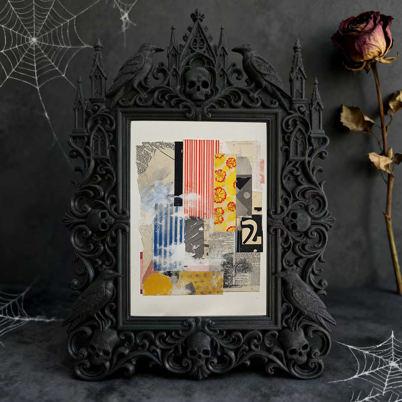 Premium Gothic Dark-style Photo Frame | Occult Astrology Chart Display Nook Decor, Photo Ornament, Wall-mountable & Tabletop, Waterproof Cle