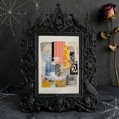 Premium Gothic Dark-style Photo Frame | Occult Astrology Chart Display Nook Decor, Photo Ornament, Wall-mountable & Tabletop, Waterproof Cle