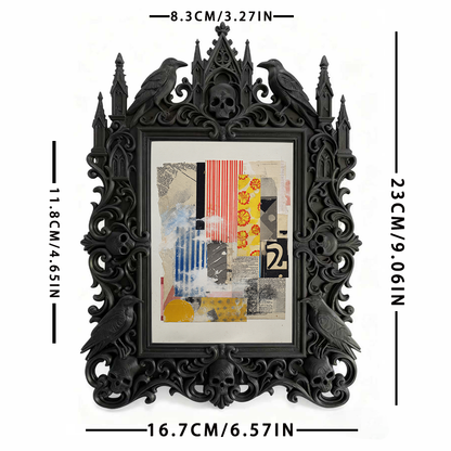 Premium Gothic Dark-style Photo Frame | Occult Astrology Chart Display Nook Decor, Photo Ornament, Wall-mountable & Tabletop, Waterproof Cle