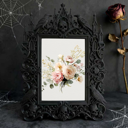 Popular Gothic Dark-style Photo Frame | Horror Game Streamer Background Wall Decor, Photo Ornament, Wall/Table Dual-use, Waterproof Compact 