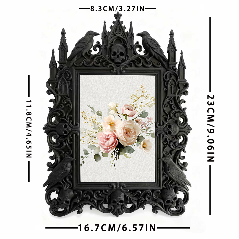 Popular Gothic Dark-style Photo Frame | Horror Game Streamer Background Wall Decor, Photo Ornament, Wall/Table Dual-use, Waterproof Compact 