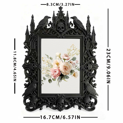 Popular Gothic Dark-style Photo Frame | Horror Game Streamer Background Wall Decor, Photo Ornament, Wall/Table Dual-use, Waterproof Compact 