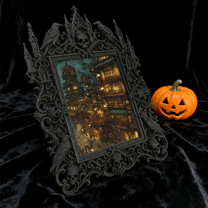 Bestseller Gothic Dark-style Photo Frame | Dark Academia Student Dorm Desk Decor, Photo Ornament, Wall/Table Dual-use, Waterproof Durable Pl