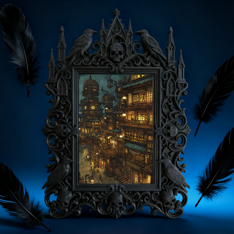 Bestseller Gothic Dark-style Photo Frame | Dark Academia Student Dorm Desk Decor, Photo Ornament, Wall/Table Dual-use, Waterproof Durable Pl