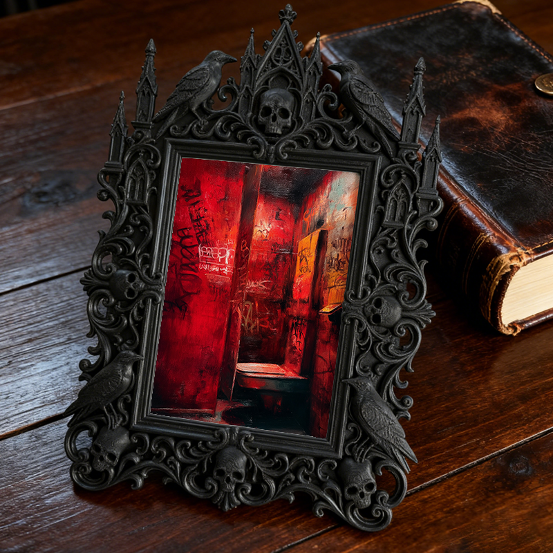 Hot-selling Gothic Dark-style Photo Frame | Gothic Barbershop Client Photo Display, Photo Ornament, Dual-use Display, Waterproof Scratch-pro