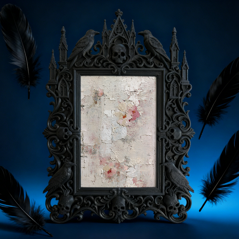 Premium Gothic Dark-style Photo Frame | Witchy Herbal Tea Shop Table Decor, Photo Ornament, Wall-mountable & Tabletop, Waterproof Heat-resis