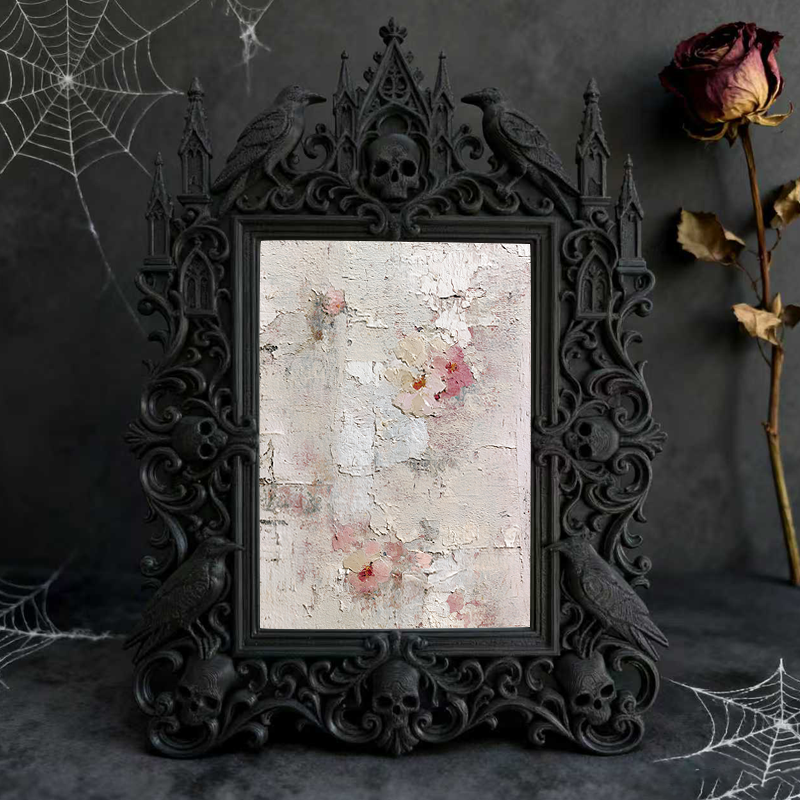 Premium Gothic Dark-style Photo Frame | Witchy Herbal Tea Shop Table Decor, Photo Ornament, Wall-mountable & Tabletop, Waterproof Heat-resis