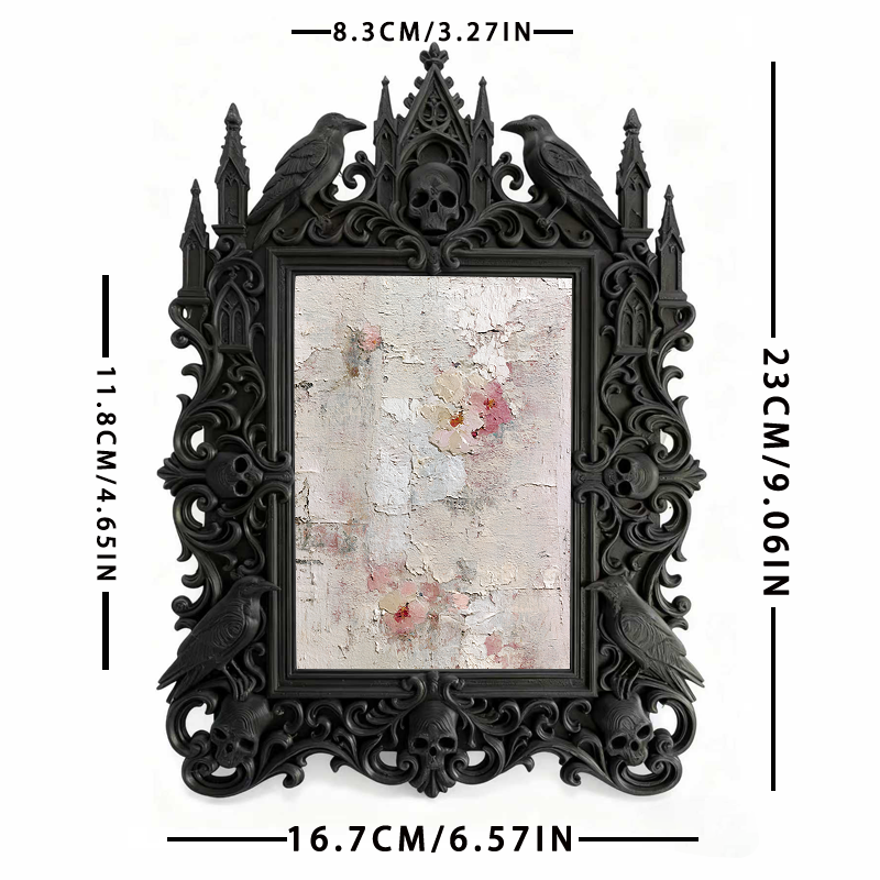 Premium Gothic Dark-style Photo Frame | Witchy Herbal Tea Shop Table Decor, Photo Ornament, Wall-mountable & Tabletop, Waterproof Heat-resis