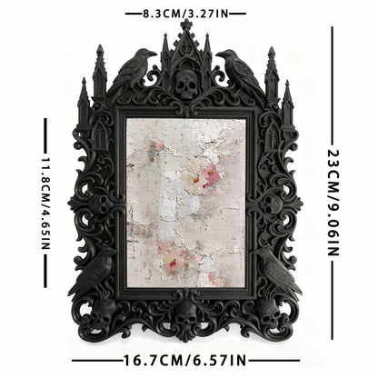 Premium Gothic Dark-style Photo Frame | Witchy Herbal Tea Shop Table Decor, Photo Ornament, Wall-mountable & Tabletop, Waterproof Heat-resis